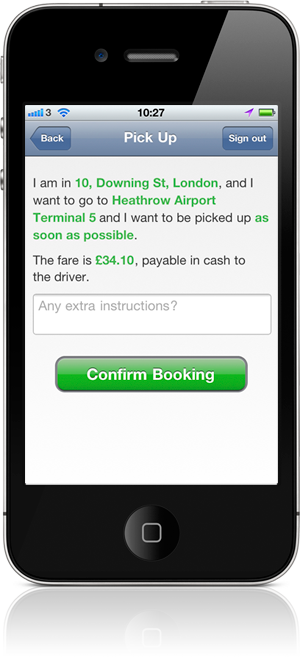 Iphone minicab app
